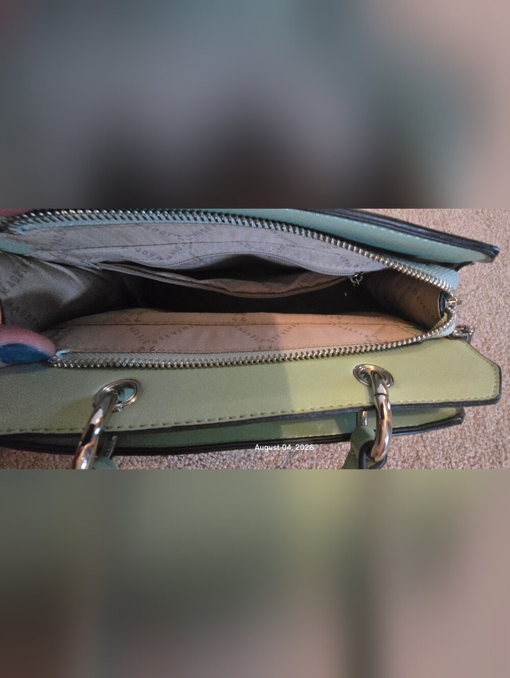 Steve Madden Bevelyn Mint Green Top-Handle Satchel - Picture 7 of 11